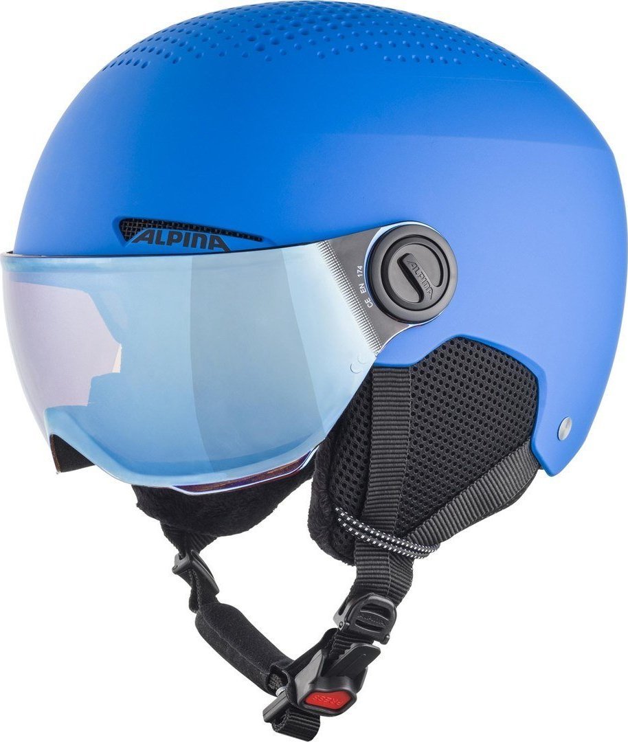 Zdjęcia - Kask narciarski Alpina Kask zimowy  ZUPO VISOR Q-LITE BLUE MATT 51-55 