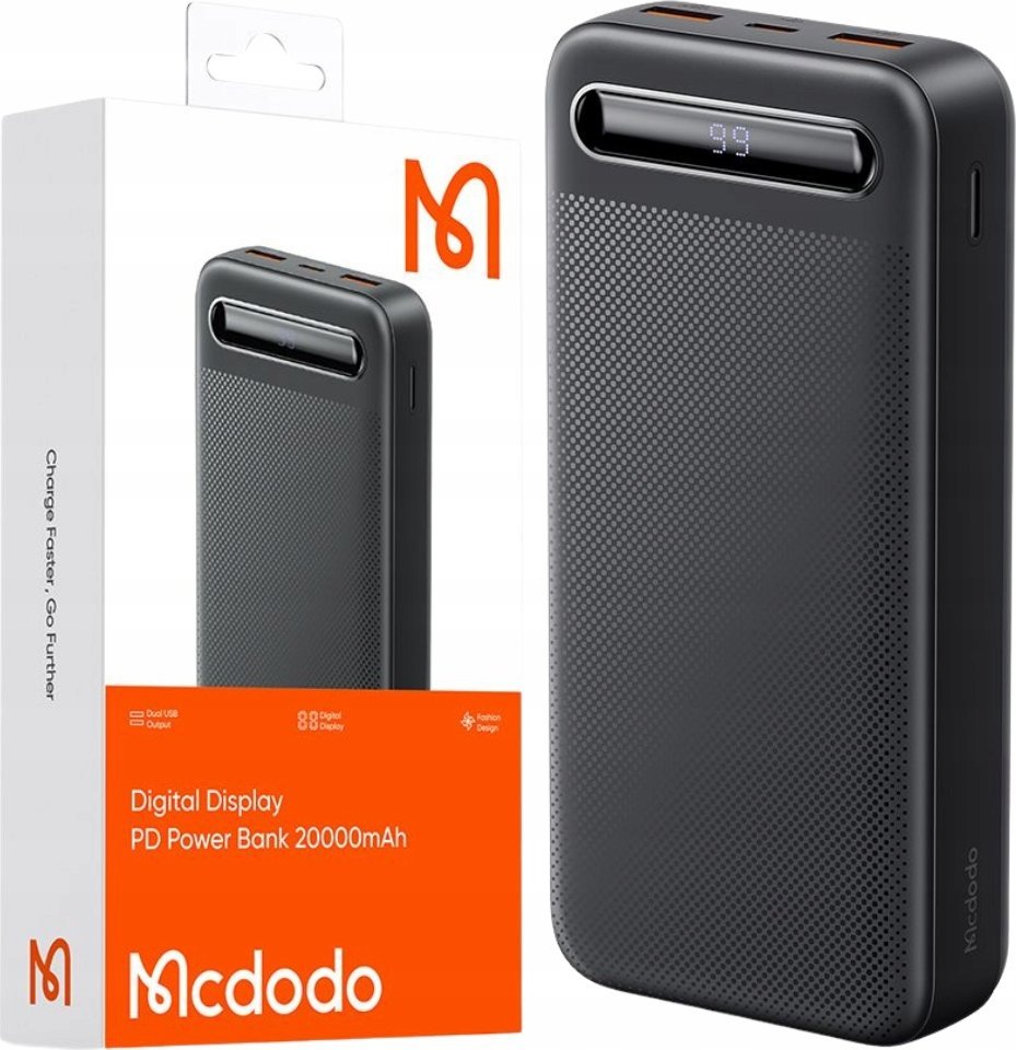 Powerbank Mcdodo MCDODO POWERBANK 20000MAH Z WYŚWIETLACZEM 2X USB USB-C 2A 10W + KABEL USB-C