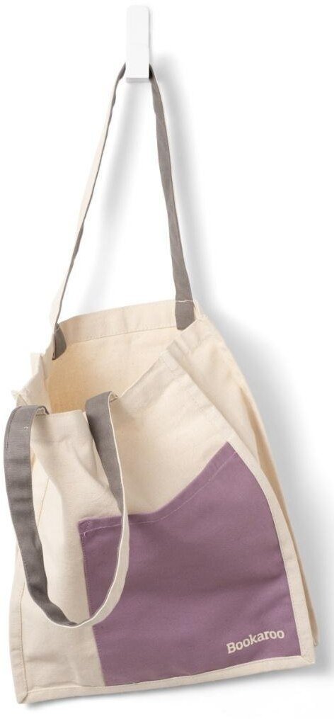 IF Bookaroo Torba bawełniana Aubergine&Cream