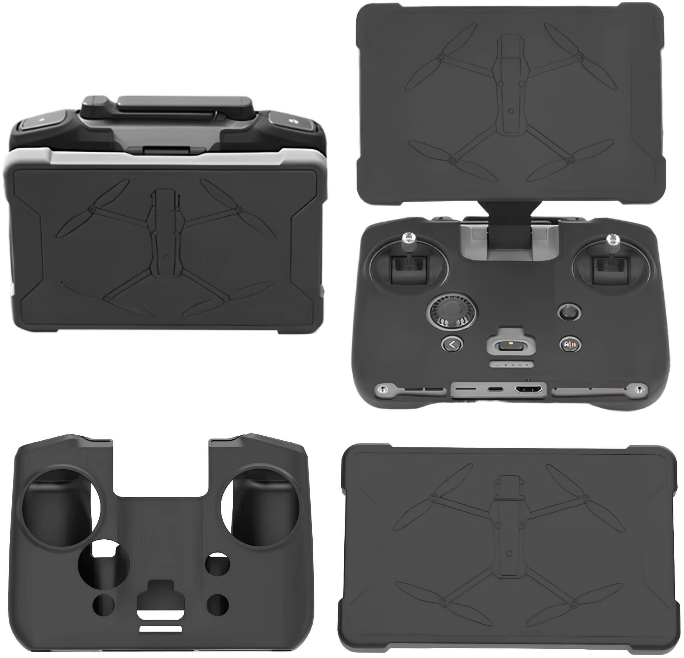 SILIKONOWE ETUI + OSŁONA EKRANU DO KONTROLERA DJI RC PRO 2 (DLA DJI MAVIC 4 PRO) ZESTAW CZARNY