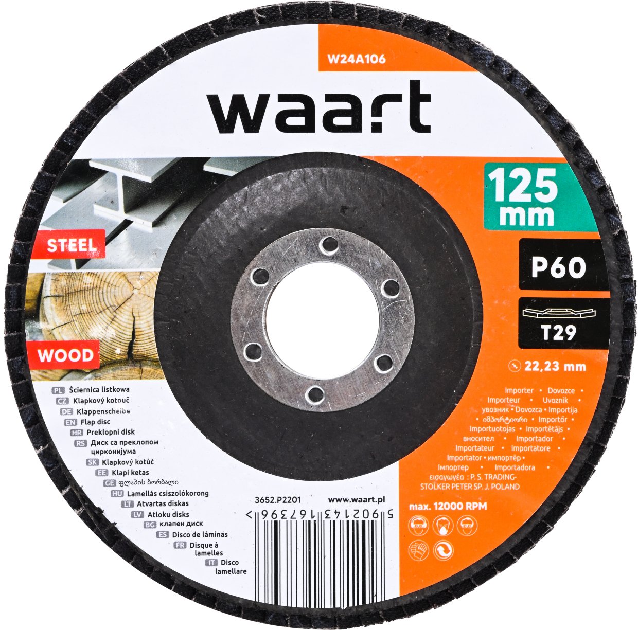 Waart WAART Ściernica listkowa 125x22.2 mm P60 szlifowanie