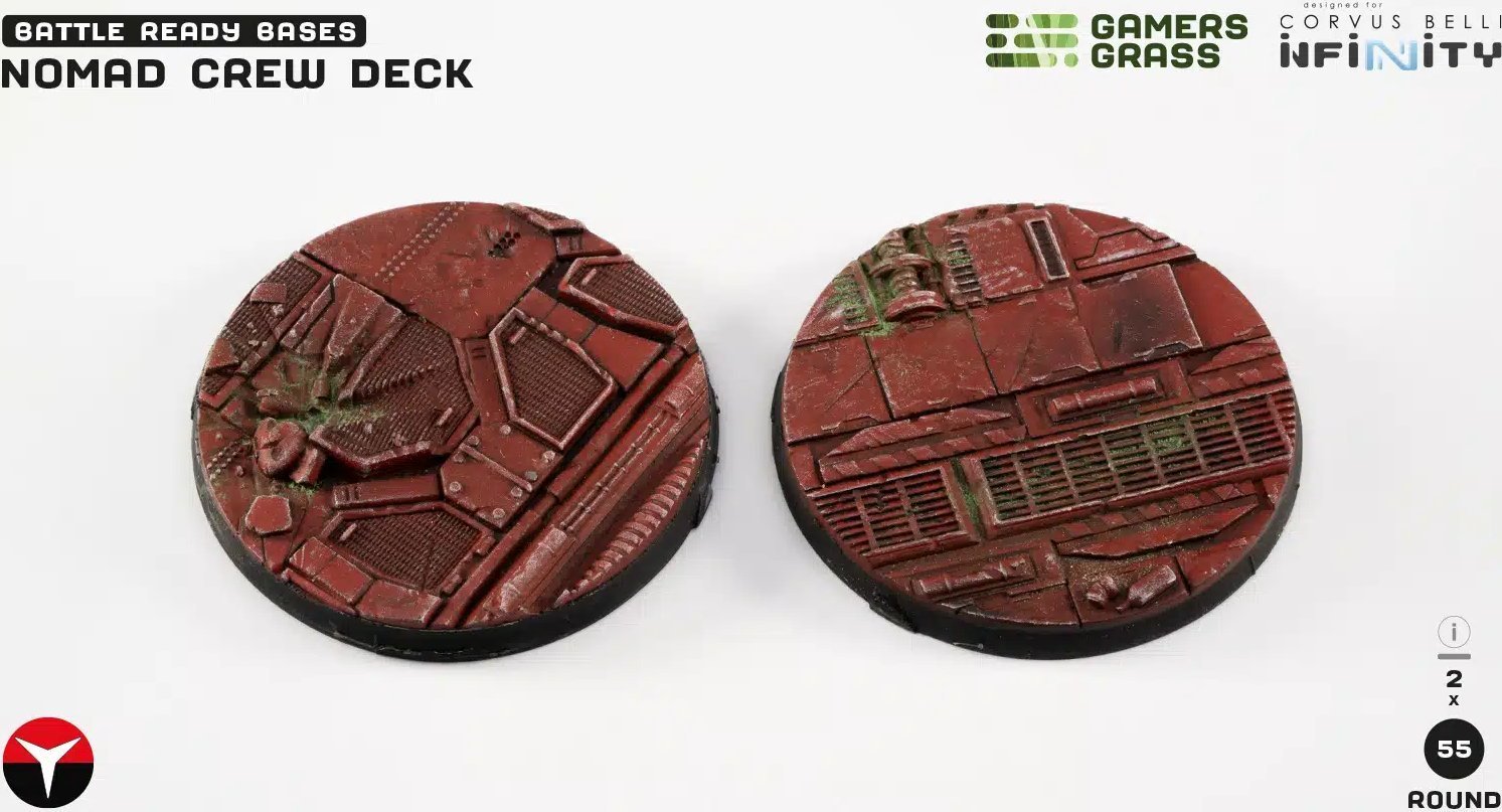 Gamers Grass Gamers Grass: Infinity - Nomad Crew Deck - Round 55mm (2x)