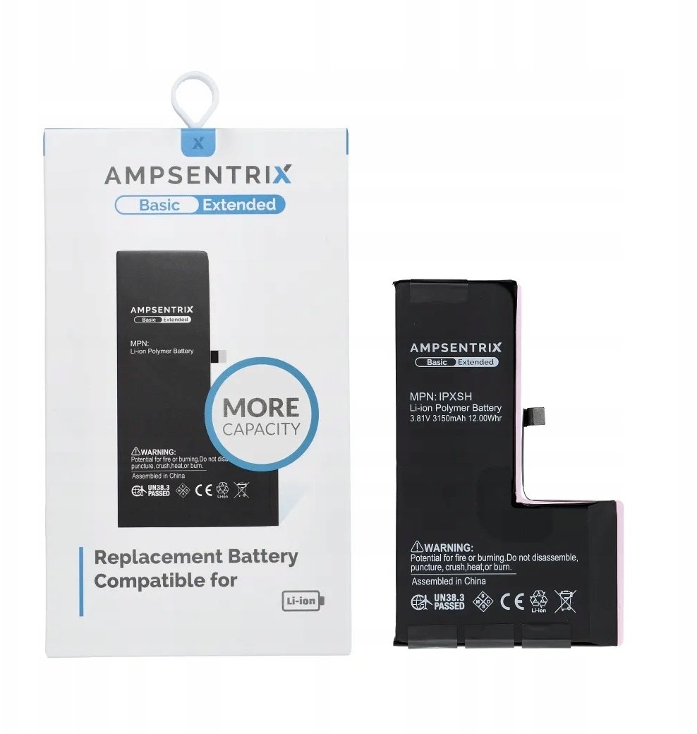 AmpSentrix Basic bateria do iPhone XS (zwiększona pojemność)