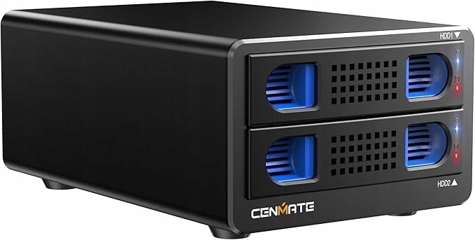 Kieszeń Aptel CENMATE Podwójna Obudowa dysku twardego z wentylatorem SATA HDD/SSD USB A/C