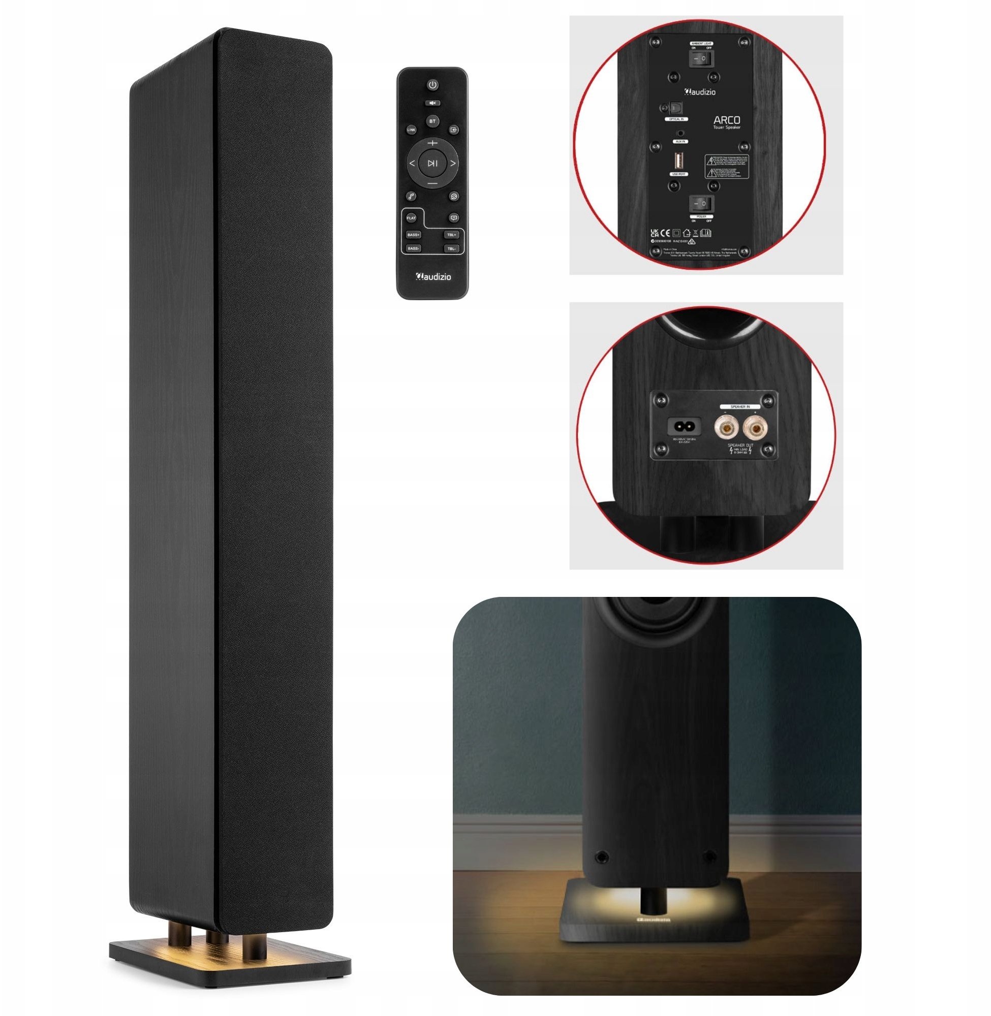 Kolumna Audizio Kolumna podłogowa aktywna 160 W ARCO czarna Audizio one size