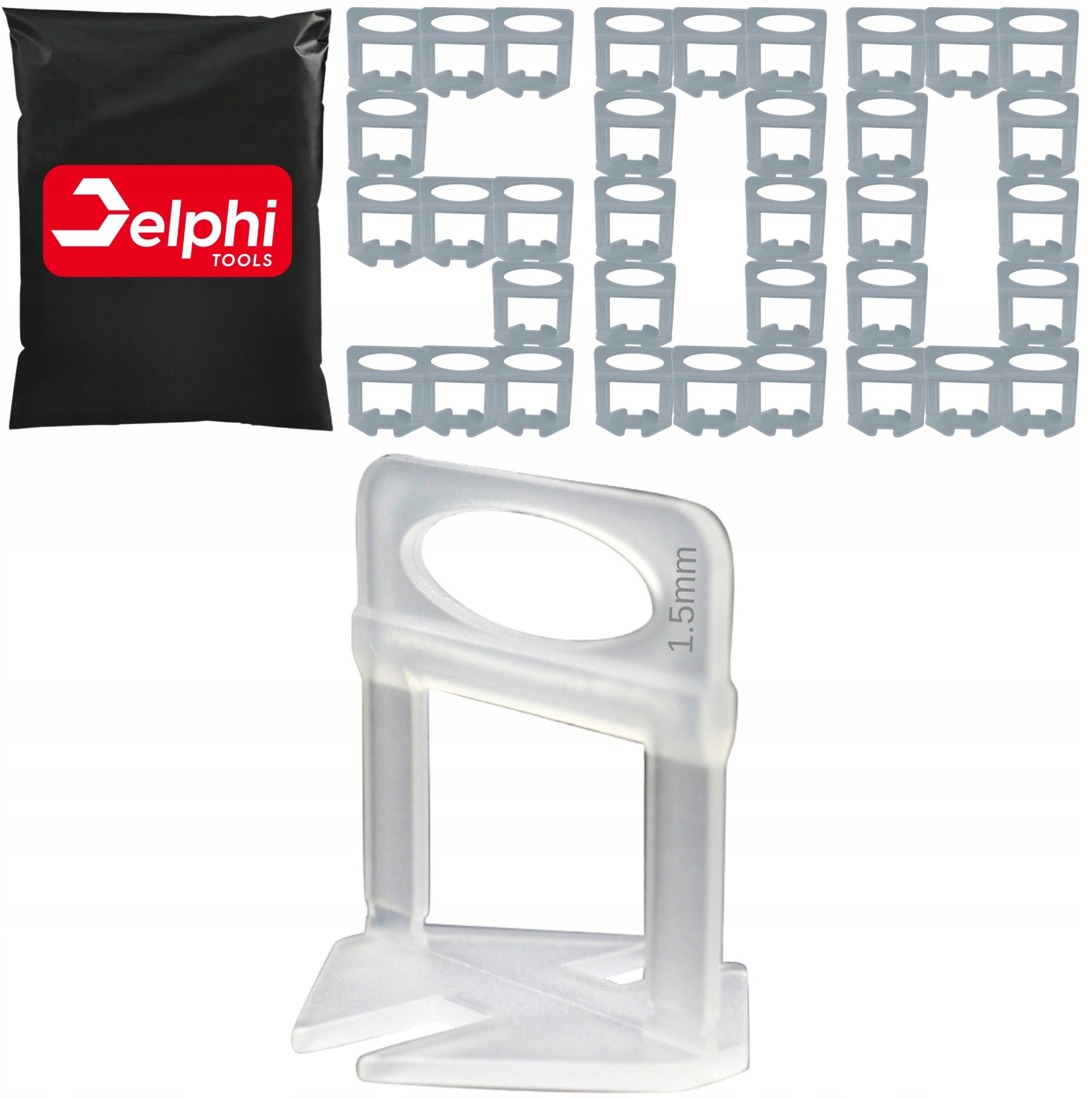 KLIPSY DO POZIOMOWANIA PŁYTEK UKŁADANIA 1,5mm 500x 500 KLIPSÓW POD KLINY