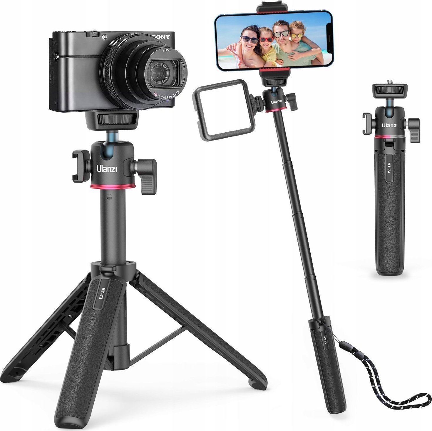 Statyw Ulanzi Statyw Monopod na Telefon Aparat Kamerę Głowica 3D 1/4'' + ISO / Ulanzi / MT-73