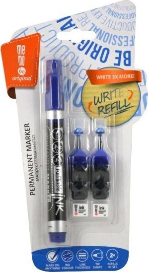 MemoBe Marker permanentny + 2 ampułki niebieski