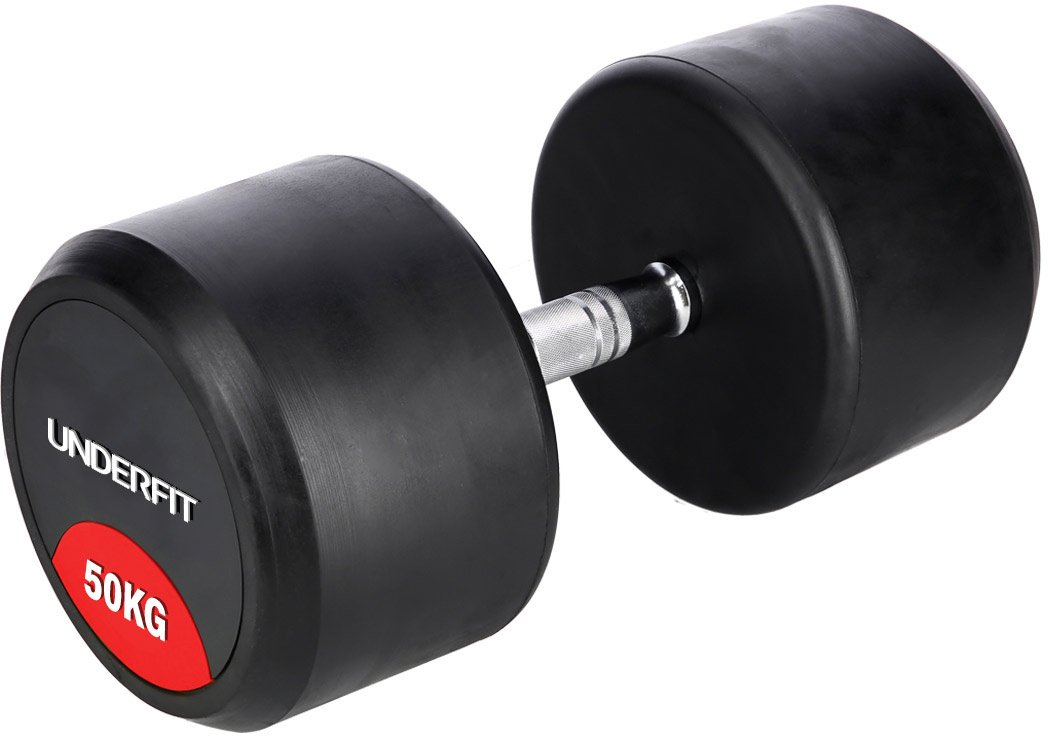Hantla gumowana 50 kg UNDERFIT do ćwiczeń siłowych fitness