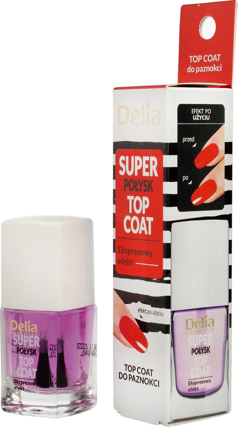 Delia Cosmetics Top Coat do paznokci Super Połysk 11ml