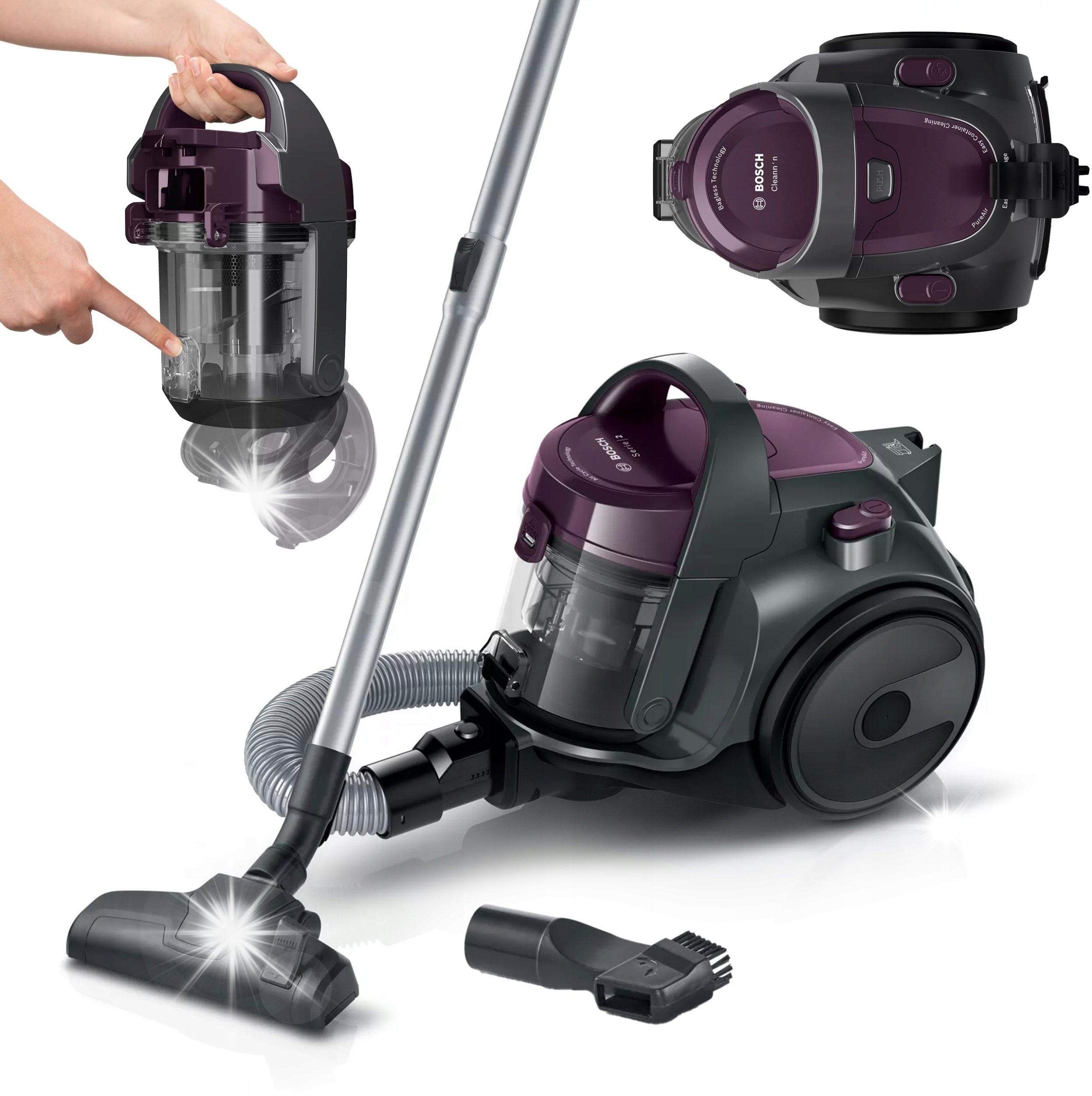 Odkurzacz Bosch Odkurzacz Bosch BGC05AAA1 bezworkowy fiolet 700 W