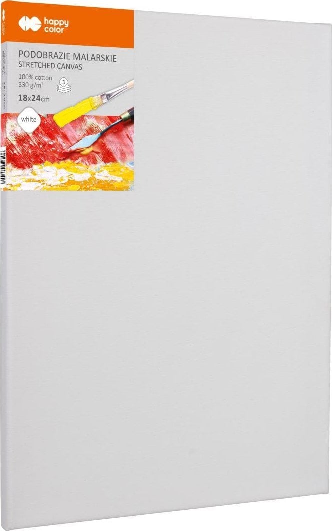 Podobrazie malarskie bawełniane 18X24cm, płótno 330gsm, Happy color