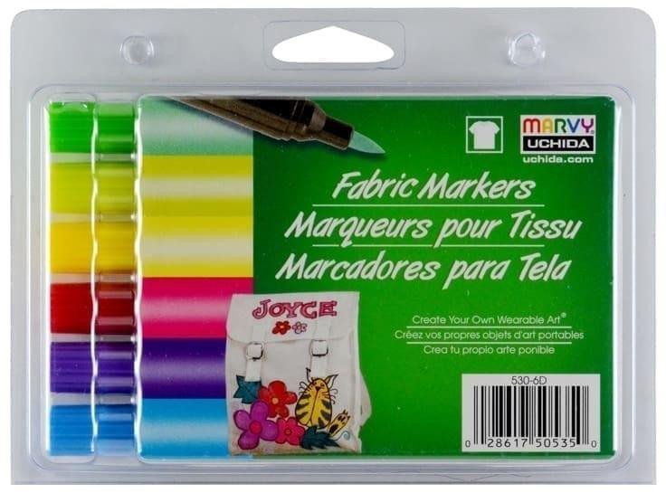 Kolorowe Baloniki Markery tekstylne Brush 6 kolorów