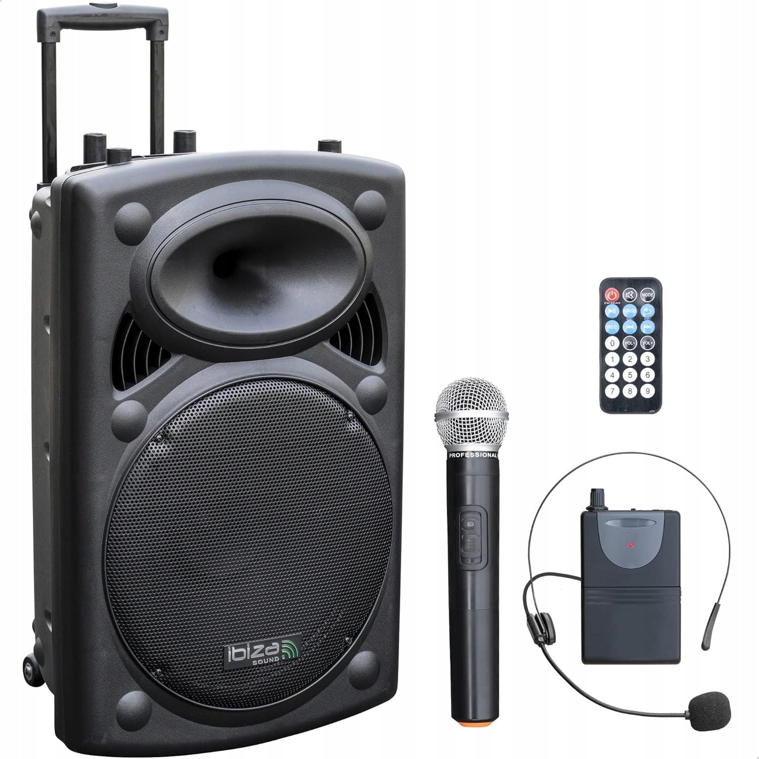 Zestaw Ibiza PORT15VHF-BT mobilny głośnik Bluetooth 400W RMS z mikrofonem