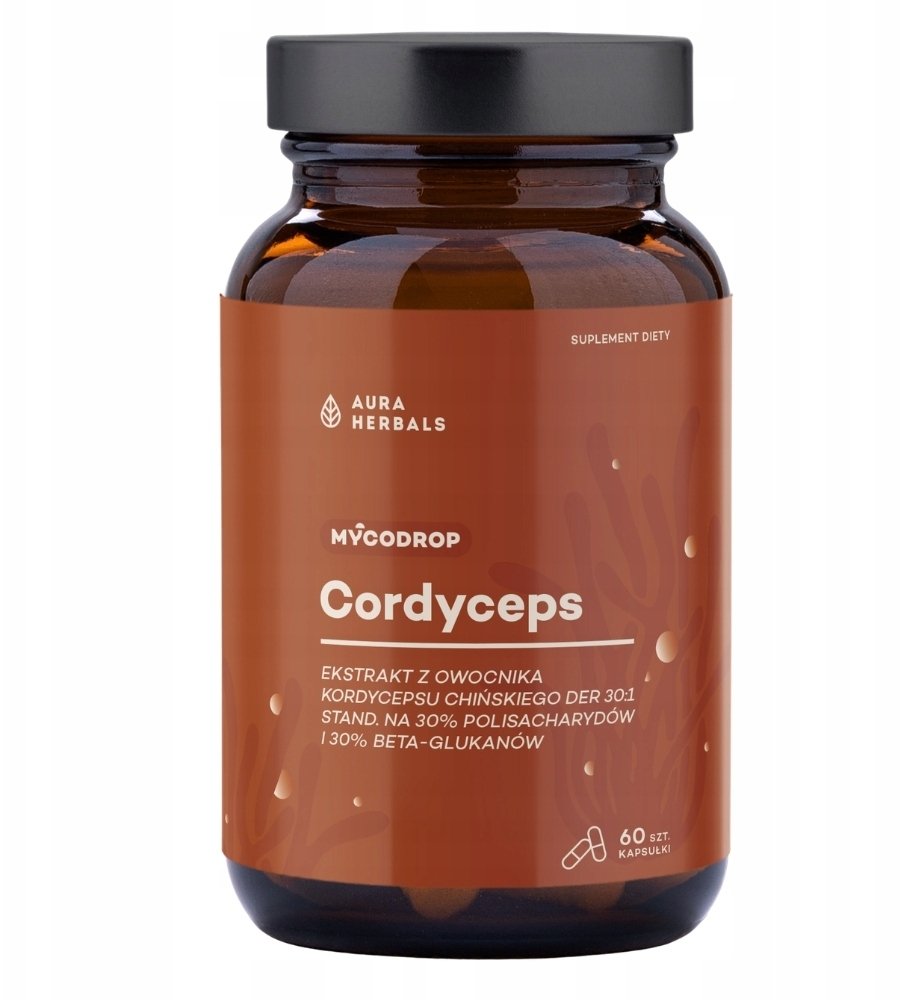 Aura Herbals AURA HERBALS Mycodrop Cordyceps 30:1, 30% beta-glukan Kapsułki 60 szt.