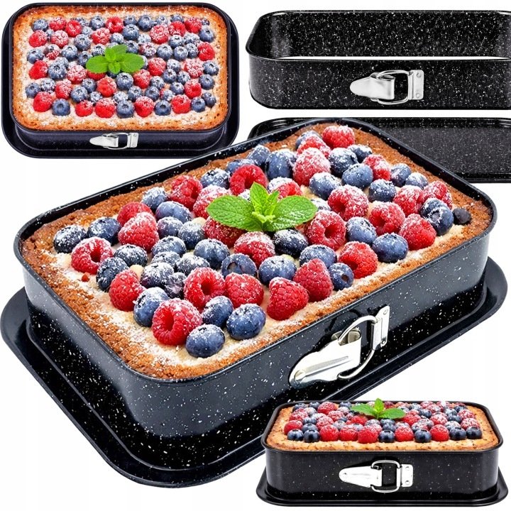 Retoo FORMA DO PIECZENIA TORTOWNICA BLACHA PROSTOKĄTNA NON-STICK 35x24x7cm
