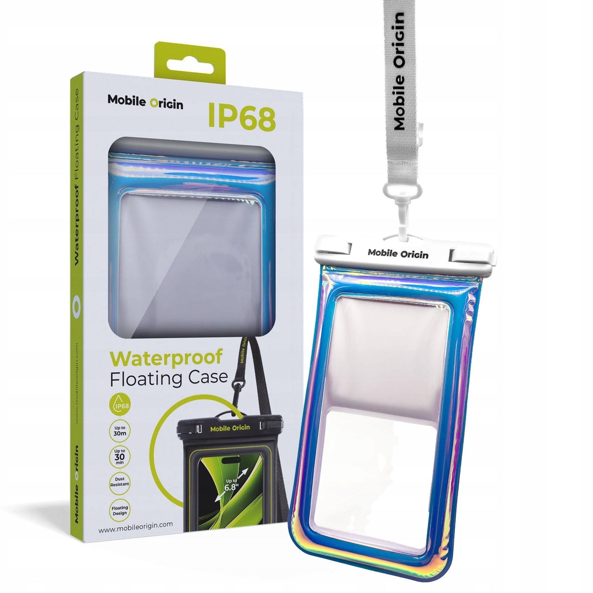Mobile Origin Mobile Origin Waterproof Floating Case 6,8"- glitter/white