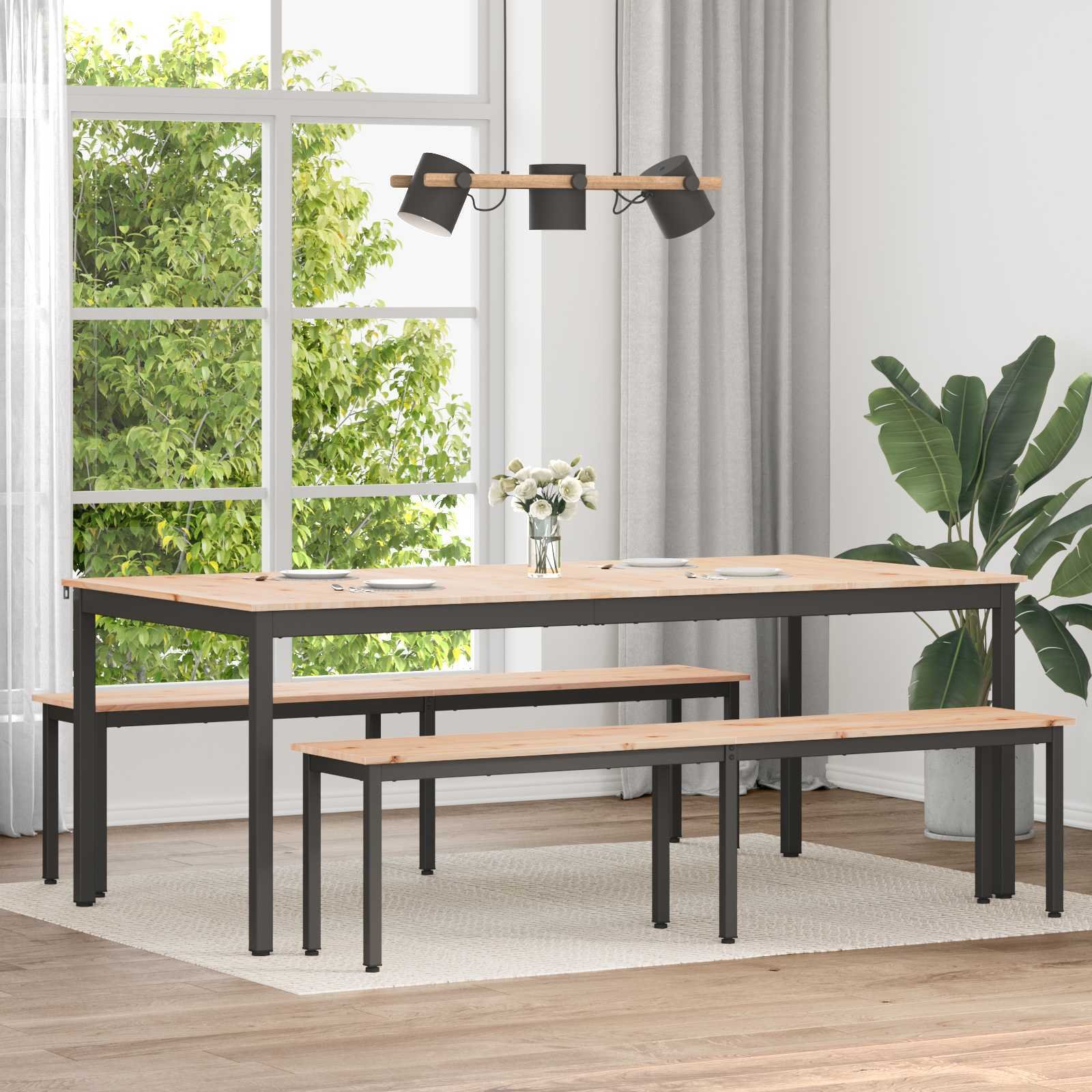 vidaXL Stół Naturalny 200 x 100 x 75 cm Lekkie drewno sosnowe