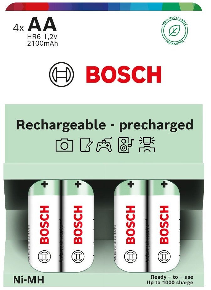 Kita AKUMULATOR WSTĘPNIE NAŁADOWANY BOSCH 4SZT AA HR6B4P2100/00 2100mAh