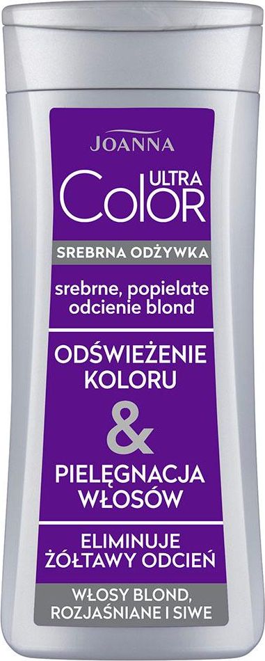 Joanna Ultra Color srebrna odżywka do włosów srebrne popielate odcienie blond 200g