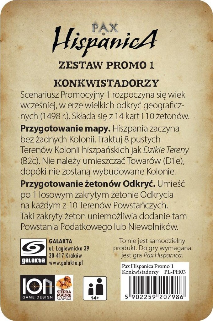 Pax Hispanica: Zestaw Promo 1 - Konkwistadorzy