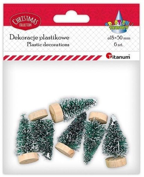 Gimmik Drzewka minaturowe plastikowe Choinki zielone 6szt