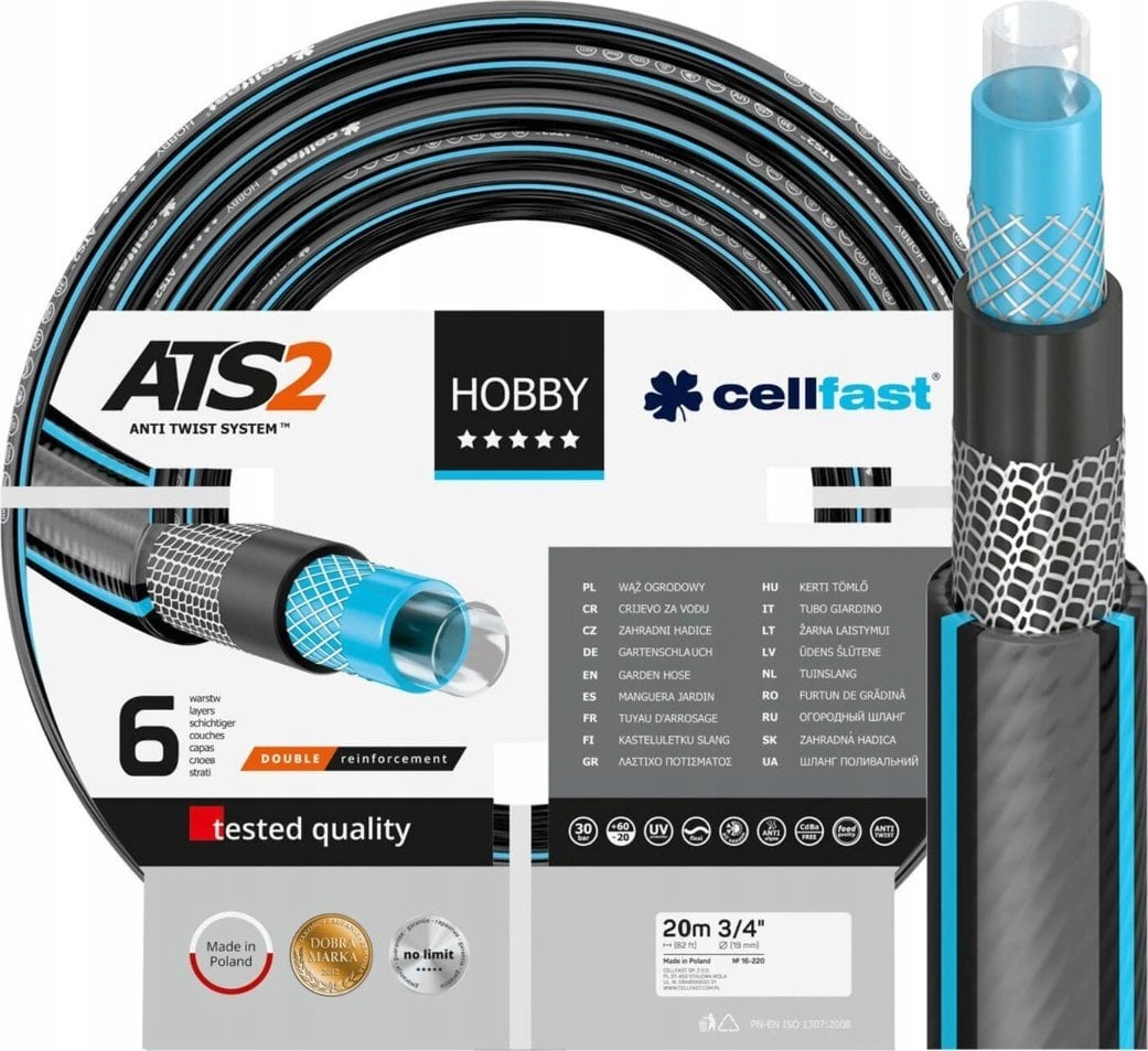 Cellfast CELLFAST WĄŻ OGRODOWY HOBBY ATS2 ROZMIAR: 3/4" DŁUGOŚĆ: 20 m