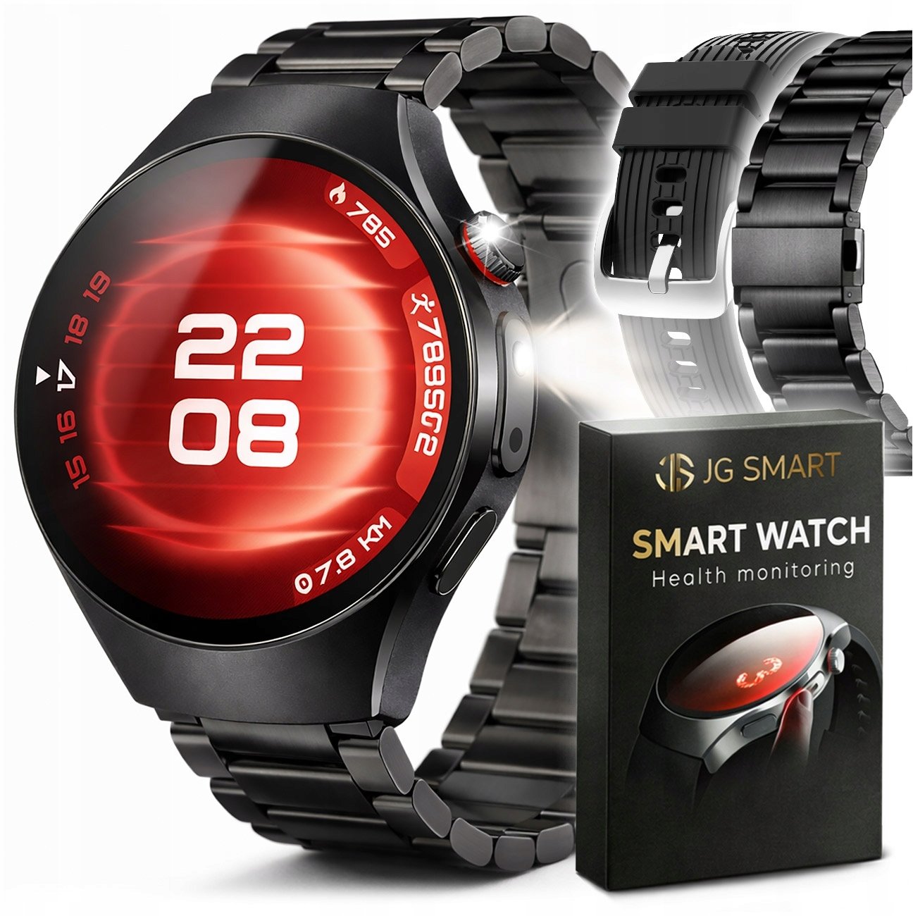 Smartwatch JG Smart Smartwatch Zegarek Męski Pomiar EKG HRV BMI GLUKOZA CIŚNIENIE PULS Menu PL