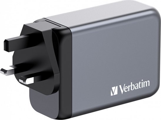 Фото - Зарядний пристрій Verbatim Ładowarka GaN , USB 3.0, USB C, szara, 240 W, wymienne ko 