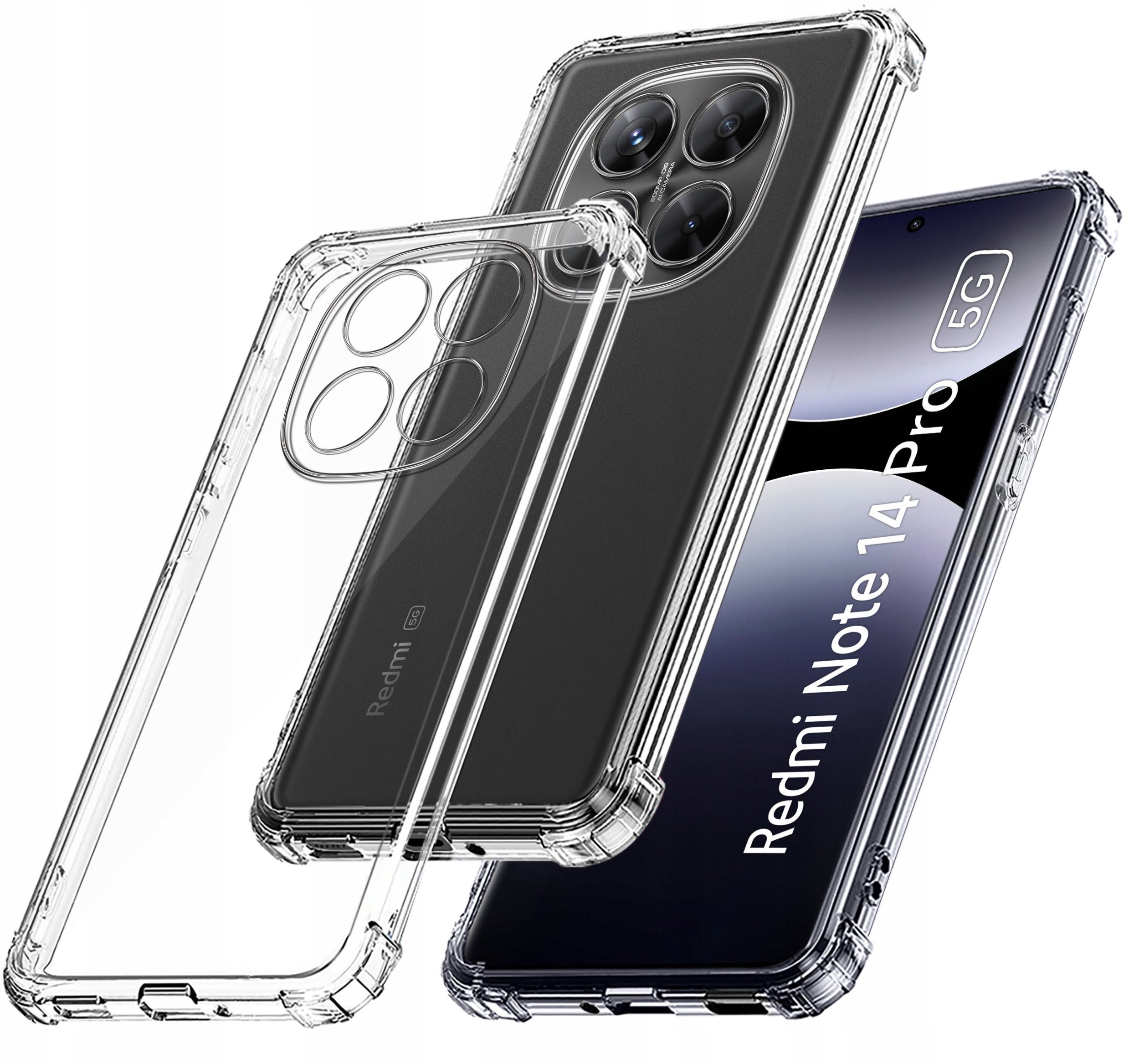 krainaGSM Etui do Xiaomi Redmi Note 14 Pro| Pro+ 5G|PANCERNE SILICON GUMOWE + FOLIA