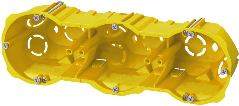 Onnline Puszka podtynkowa potrójna PK-3X60 samogasnąca zółta - 0287-11N