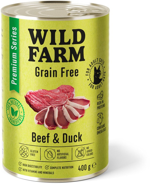Happy Cat WILD FARM Premium Grain Free Beef and Duck 400g - grain-free food for cat
