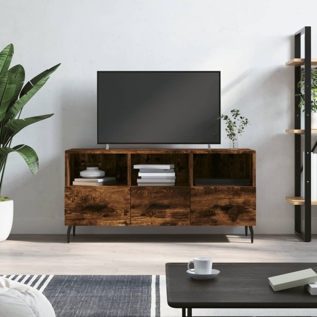 Zdjęcia - Szafka / uchwyt VidaXL Szafka pod TV, przydymiony dąb, 102x36x50 cm 