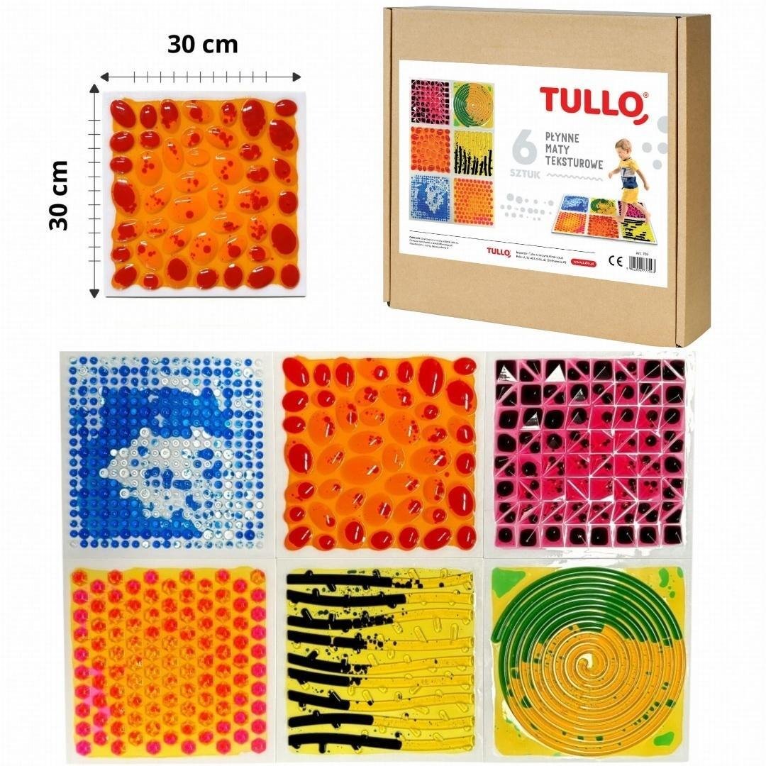 Tullo Ścieżka sensoryczna - sensoryczne płytki z cieczą fakturowe 30x30 cm 6 szt (5905094777003)