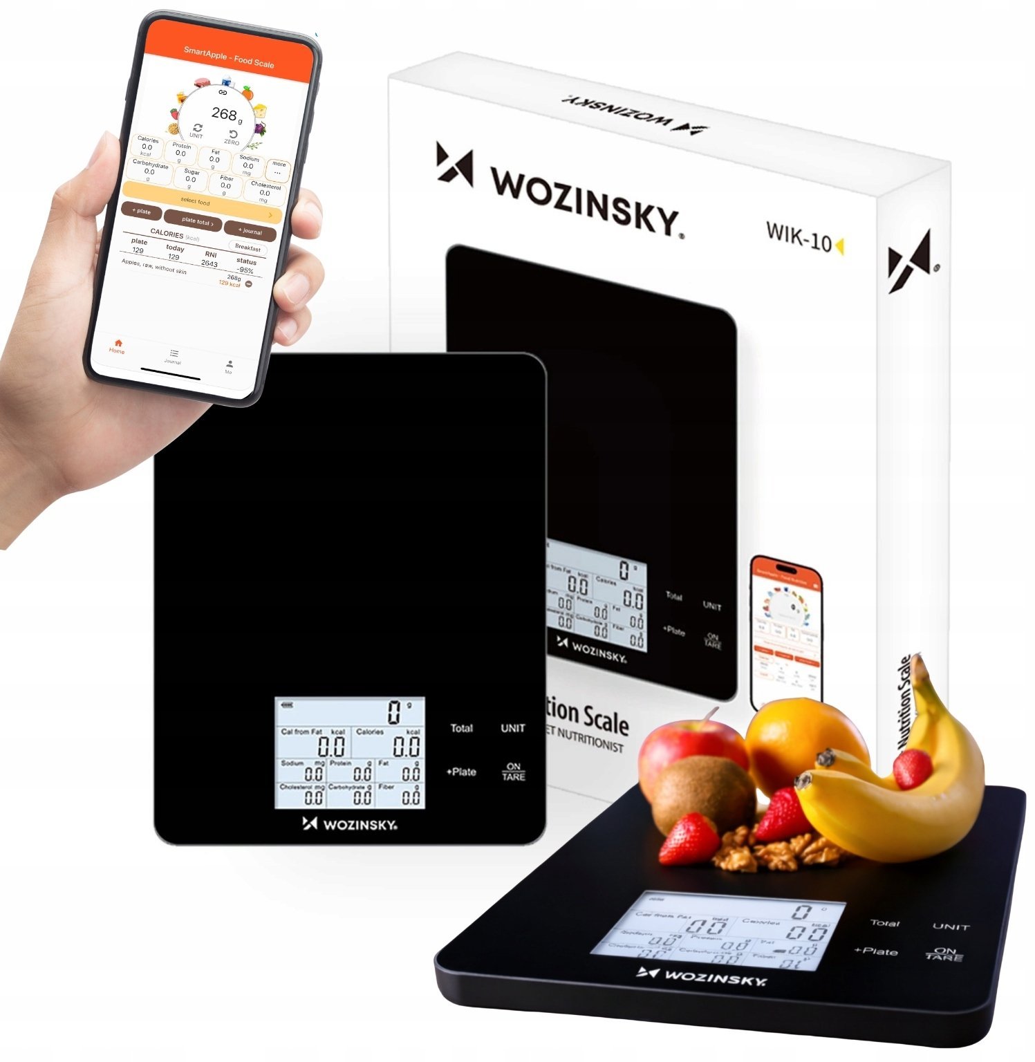 Waga kuchenna Wozinsky Waga kuchenna Wozinsky WIK-10 inteligentna z wyświetlaczem cyfrowym Bluetooth...