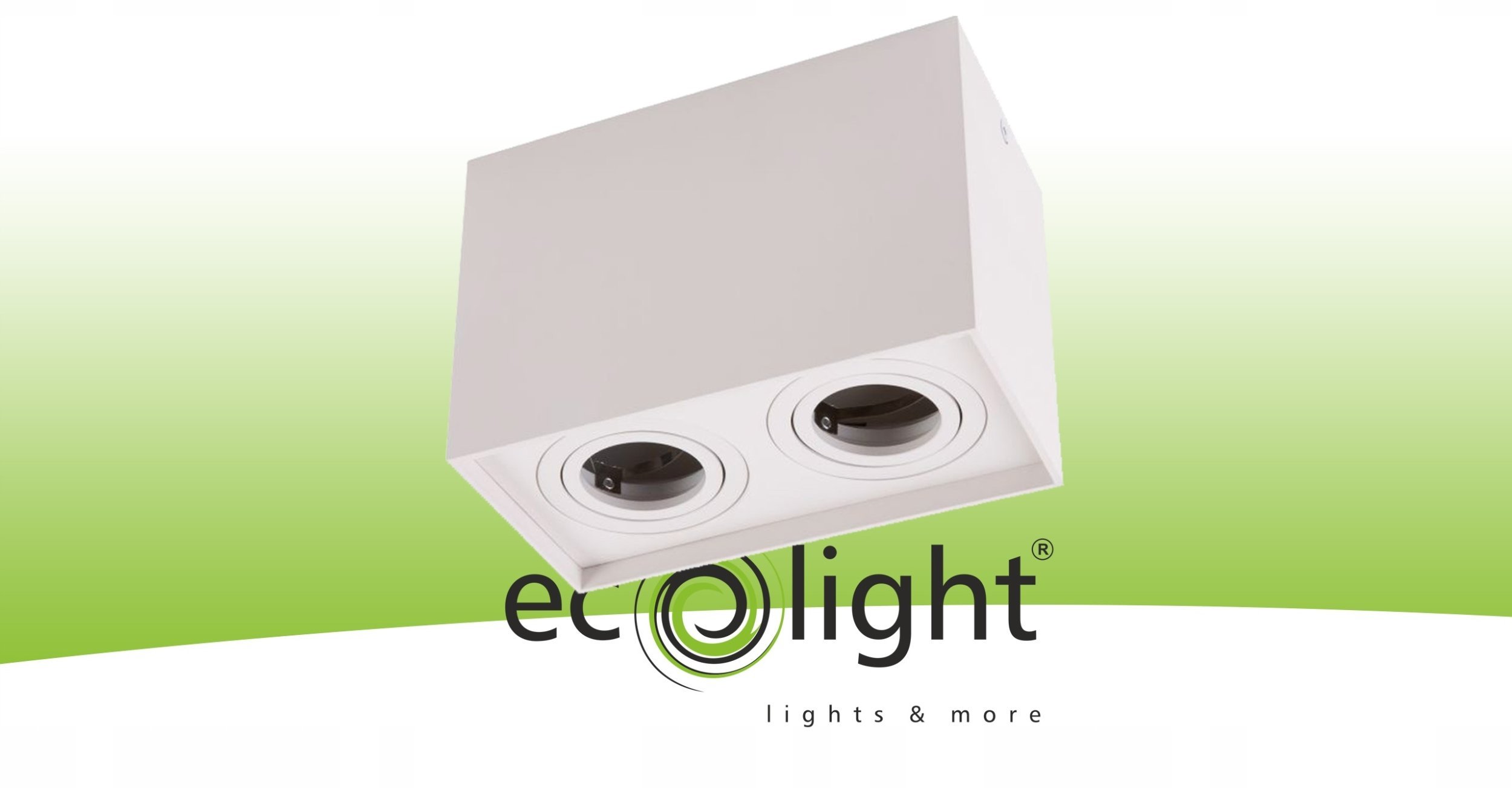 Ecolight Oprawa Halogenowa GU10 Natynkowa Kwadrat Podwójna Biała OHN-22B