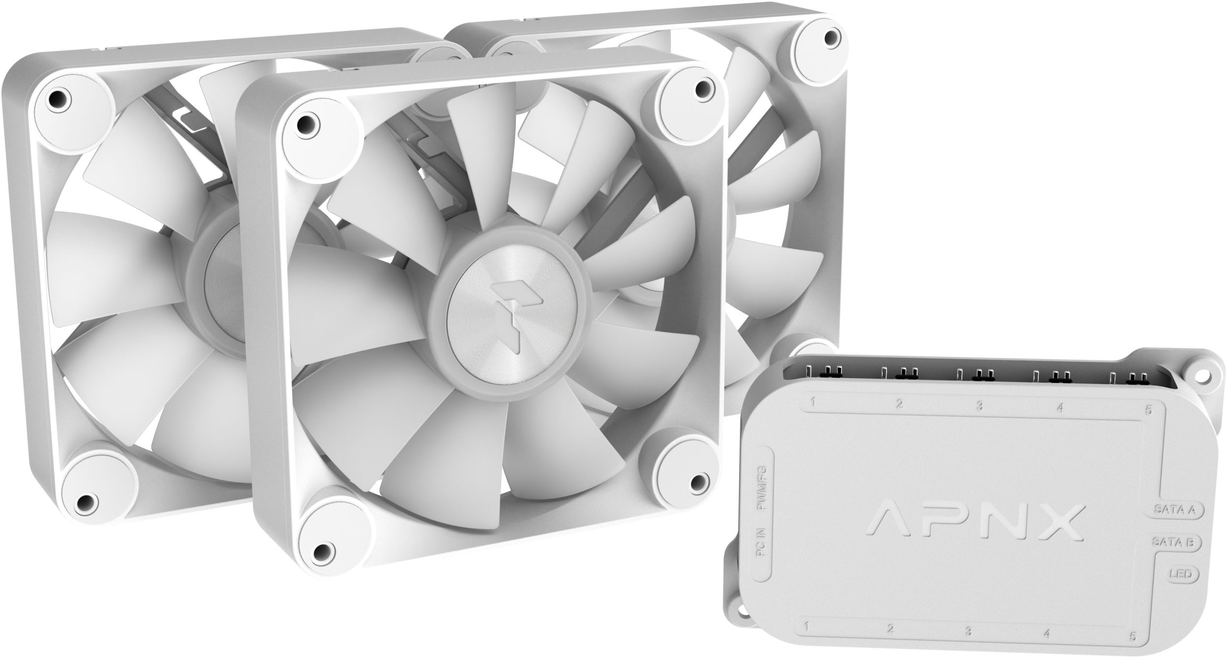 Wentylator Apnx APNX FP1-R wentylator PWM Reverse Blade PWM ARGB - pakiet 3 biały