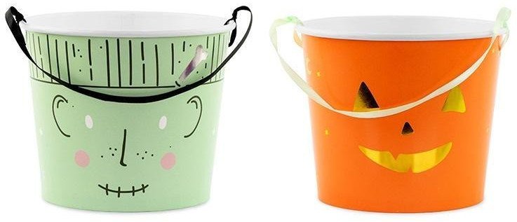 Party Deco Wiaderka na cukierki Halloween 13,5cm 2szt