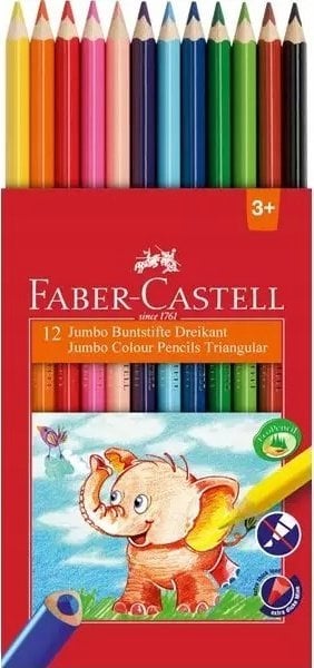 Faber-Castell FABER-CASTELL Kredki trójkątne Jumbo 5.4mm 12 szt.