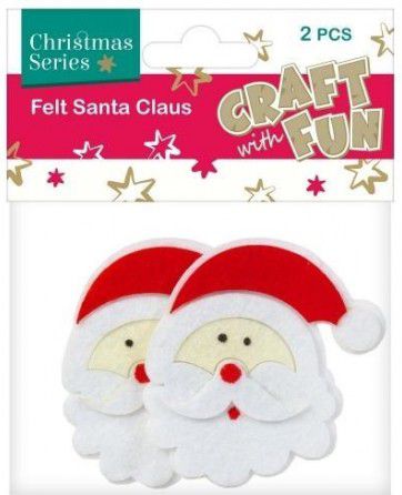 Craft with Fun Ozdoba dekoracyjna filc Mikołaj, 2 elementy