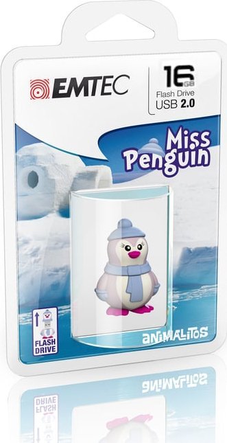 Pendrive Emtec Emtec Miss Penguin pamięć USB 16 GB USB Typu-A 2.0 Niebieski, Fioletowy, Biały