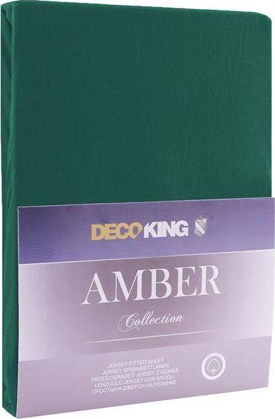 Decoking Prześcieradło butelkowa zieleń Amber 220-240 x 220 cm DecoKing