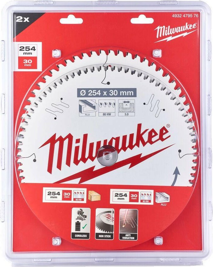 Zdjęcia - Łańcuch / brzeszczot / prowadnica Milwaukee TWIN PACK DISCS SET /2 pcs. 216mm x 30mm 48z+60z 