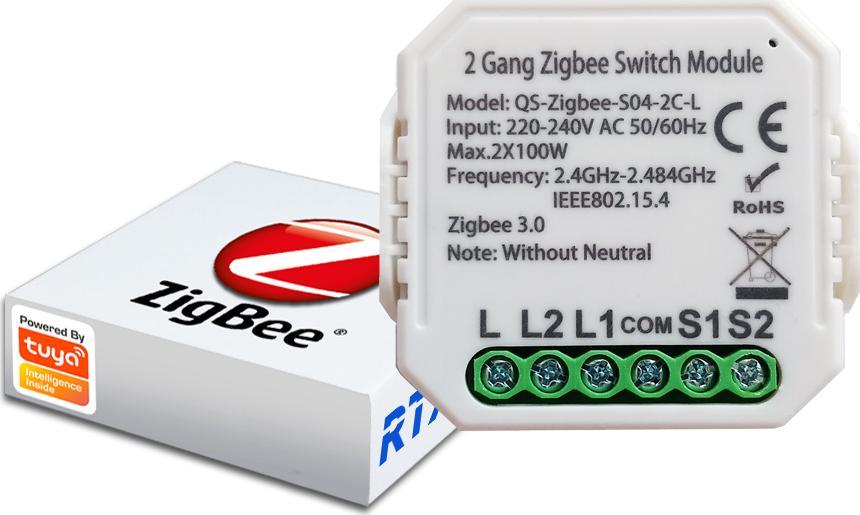 RTX Przekaźnik Dopuszkowy 2ob Zigbee Tuya Działa Bez N