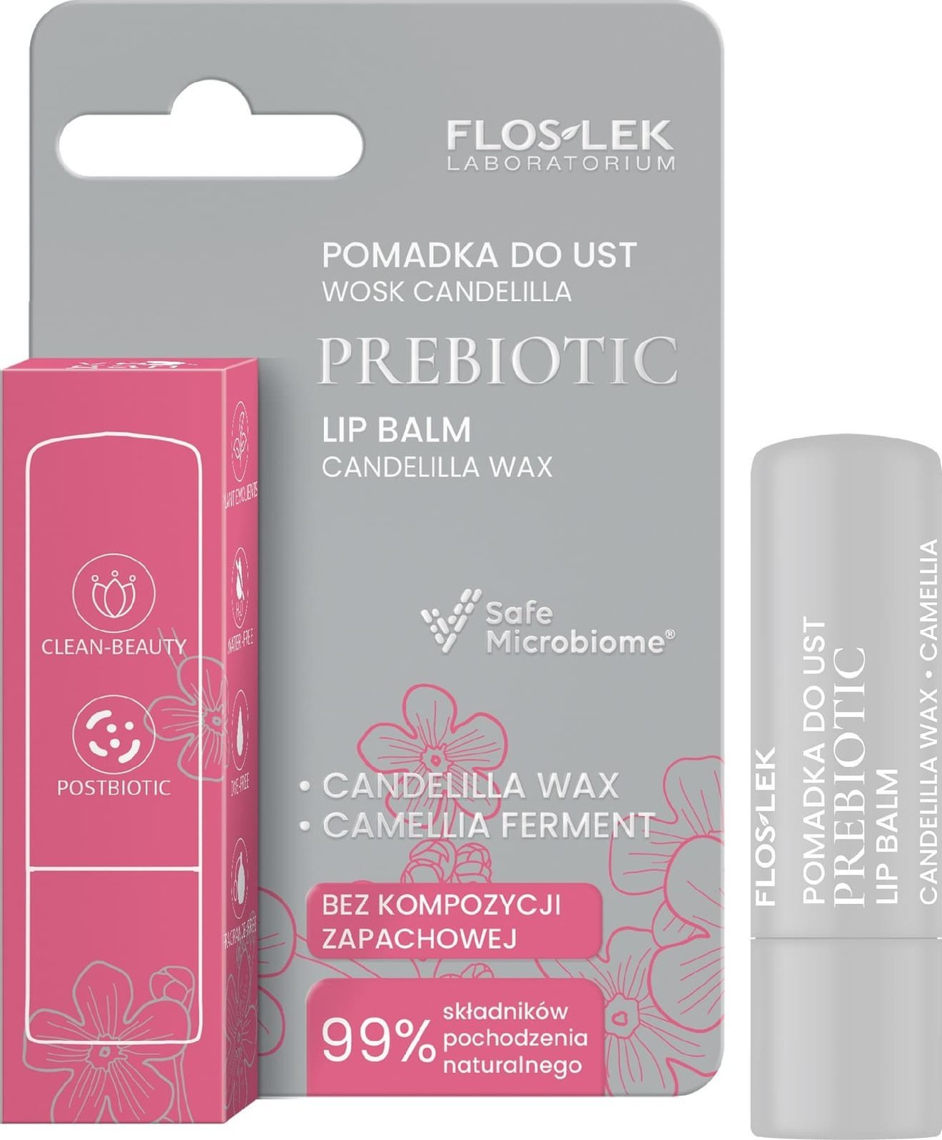Floslek Prebiotic Lip Care Prebiotic pomadka do ust wosk candelilla 4 g