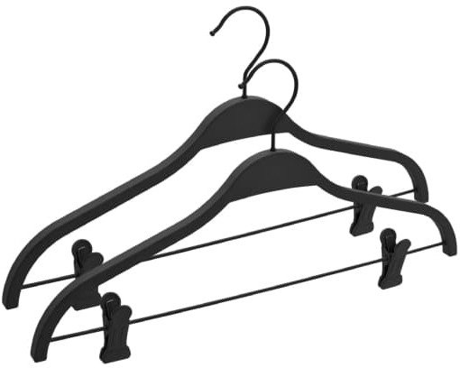 Domoletti RUBBER COATED HANGER LR040 BLACK 2 PCS