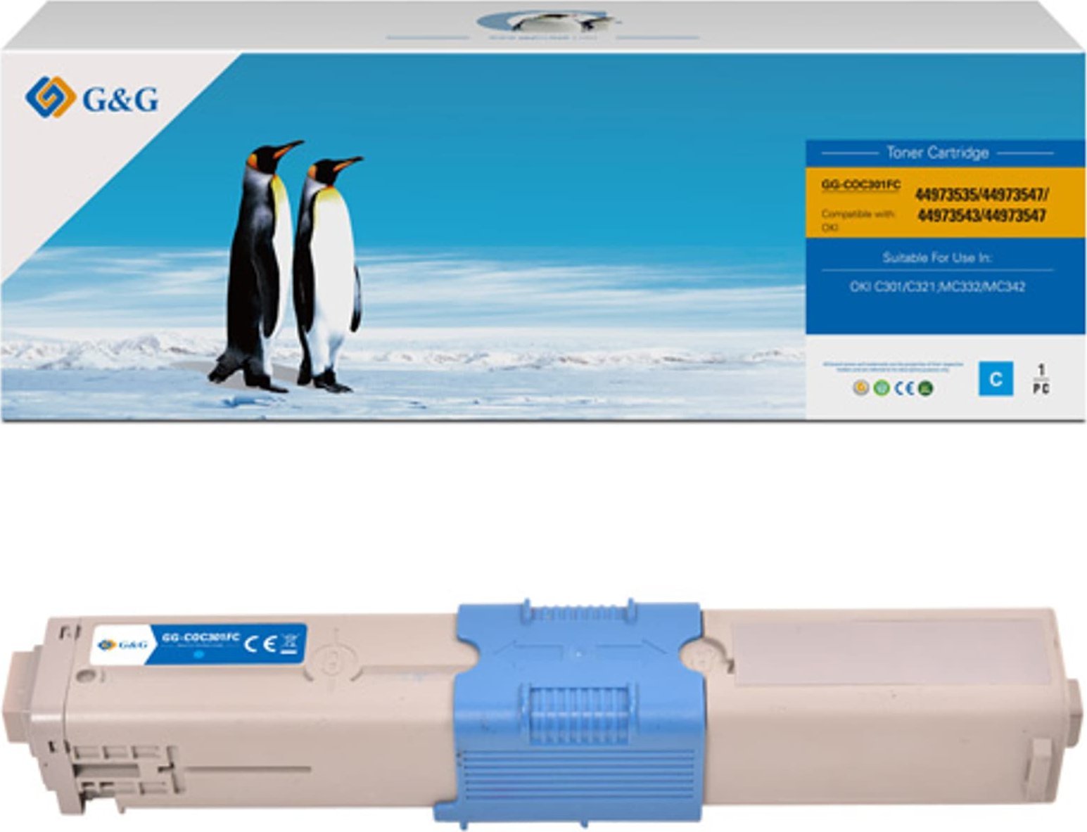 Toner G&G G&G kompatybilny toner z OKI 44973535, NT-COC301FC, cyan, 1500s