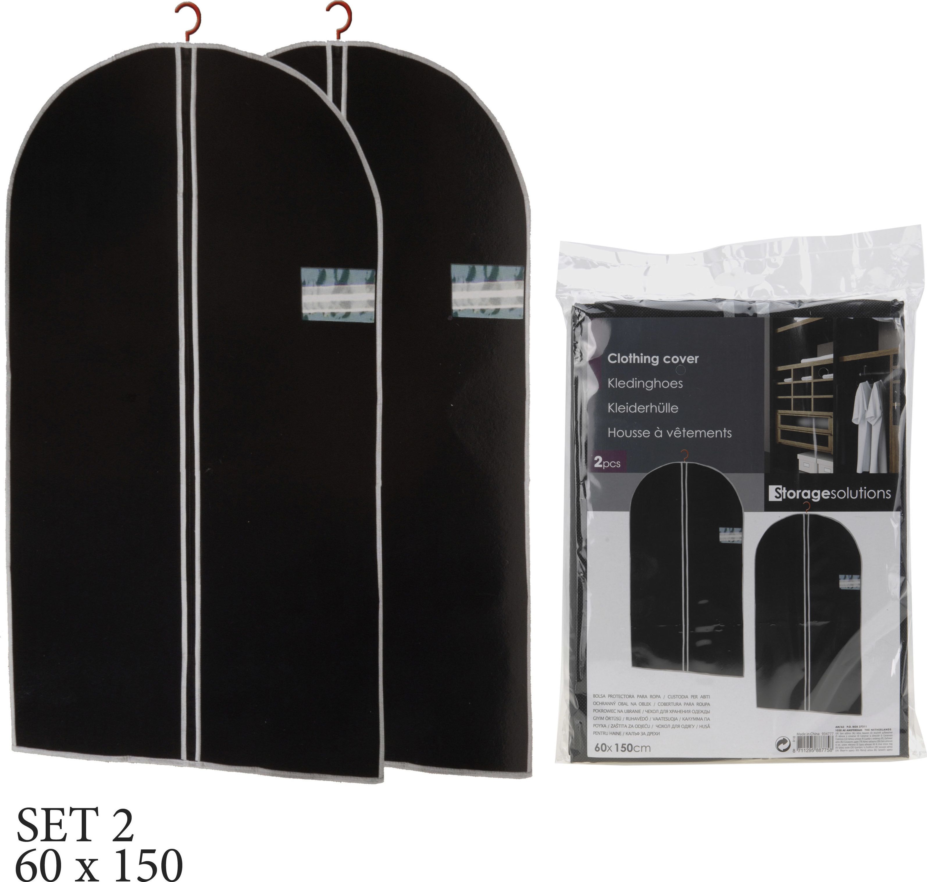 Storage Solutions Pokrowiec na ubrania garnitur 150x60cm 2 szt.