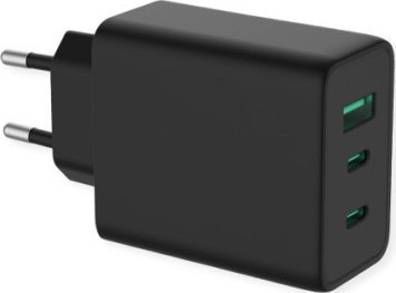 Ładowarka Value Ładowarka USB z wtyczką euro, 3-portowa (Typ-A, 2x Typ-C), 65W, GaN