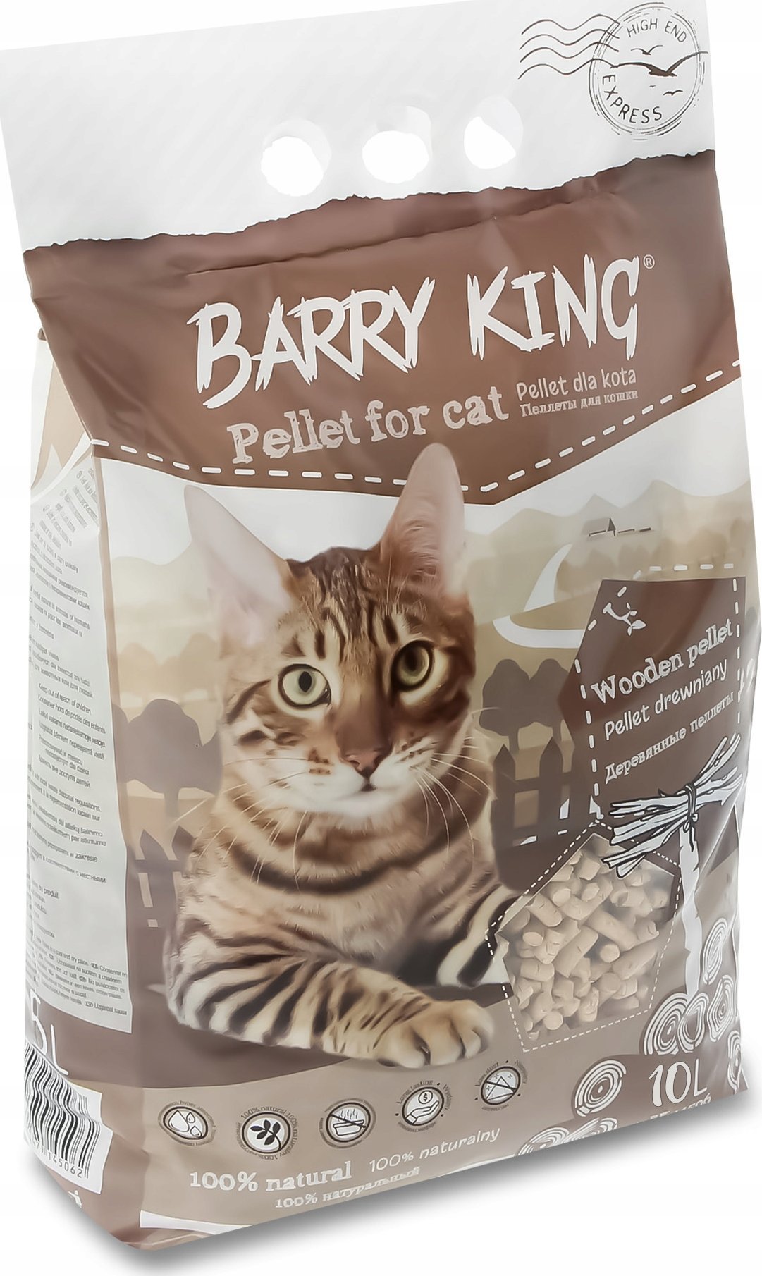 Żwirek dla kota Barry King Pellet drewniany dla kota 10L